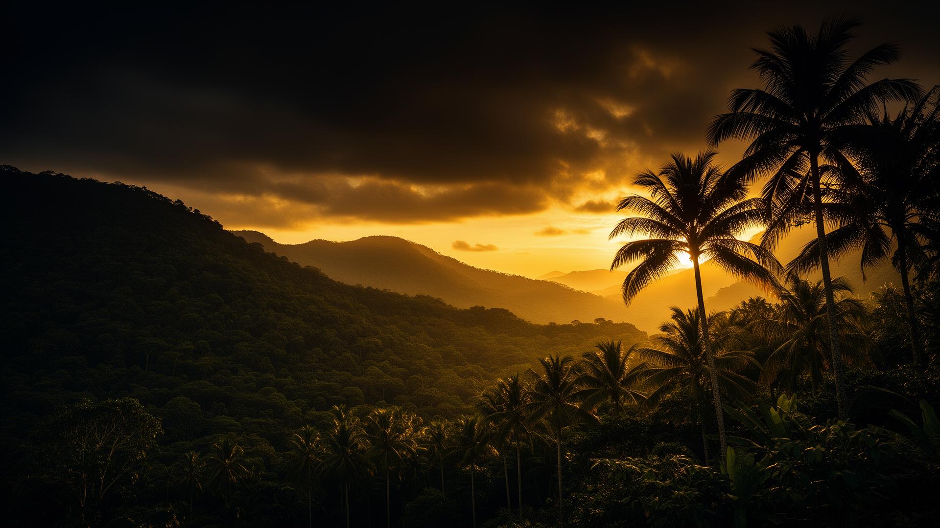 Costa Rica golden hour landscape