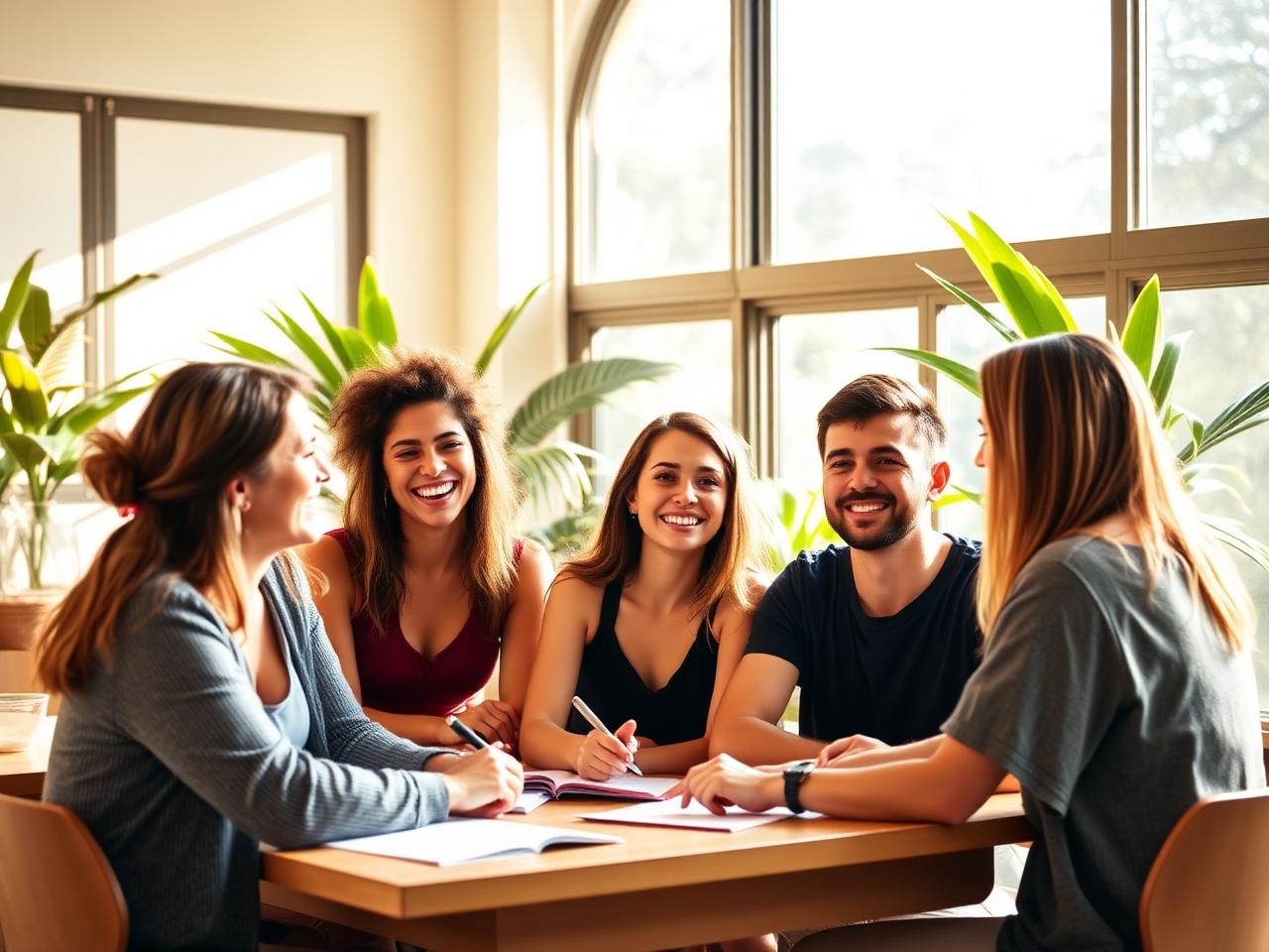 Happy students learning Spanish in person in Costa Rica